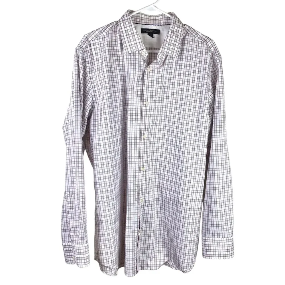 Banana Republic Plaid Non Iron Slim Fit Button Up Shirt XL